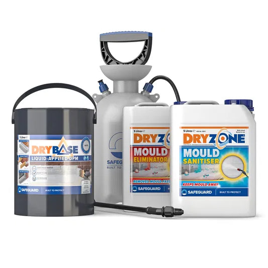 Drybase Liquid DPM & Dryzone Pro Grade Mould Removal and Prevention Kit